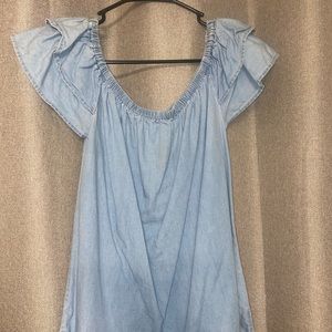 Off the shoulder soft denim tank! medium